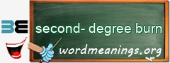 WordMeaning blackboard for second-degree burn